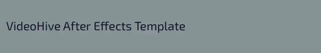 VideoHive After Effects Template